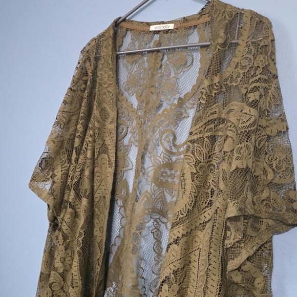 Lace Fringe Kimono XL - Picture 4 of 6